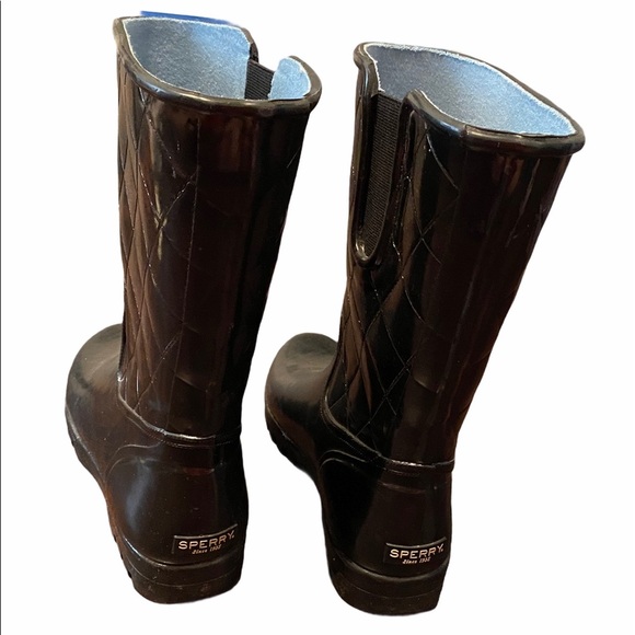 Sperry Top Sider Black Nellie Quilted Rain Boots - Picture 4 of 4